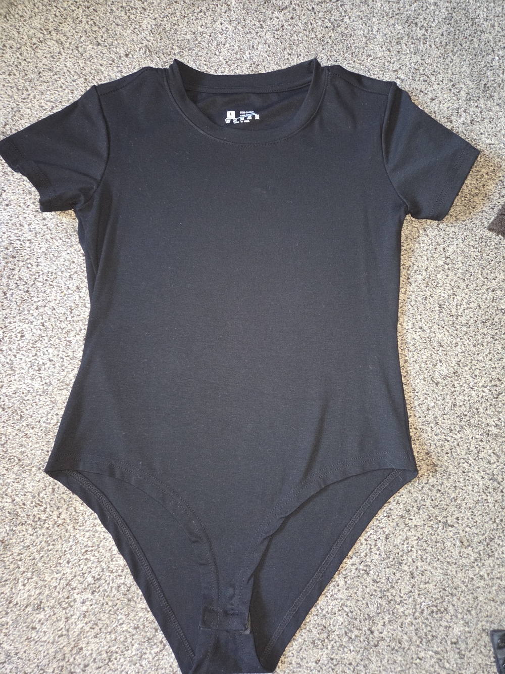 Black Ribbed Bodysuit